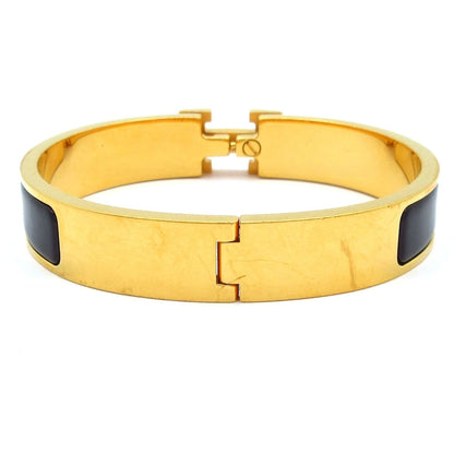 Hermes Bangle Click Gold Black Bracelet — view 3