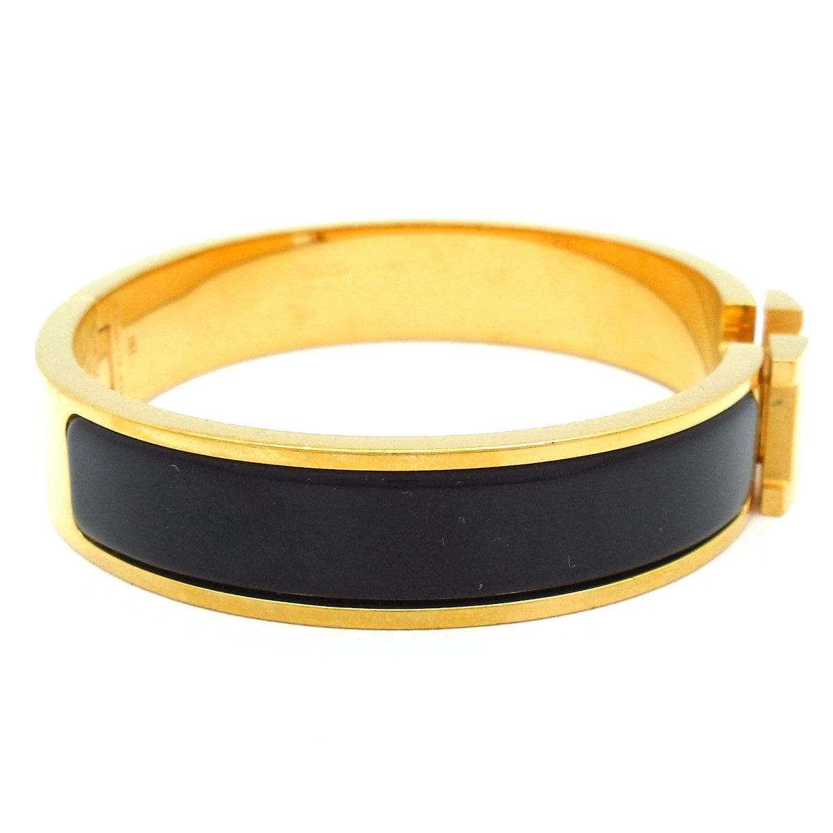 Hermes Bangle Click Gold Black Bracelet — view 2