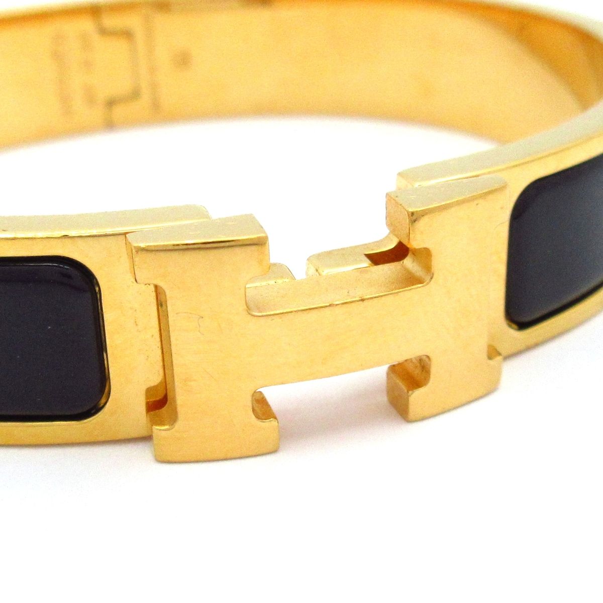 Hermes Bangle Click Gold Black Bracelet — view 5