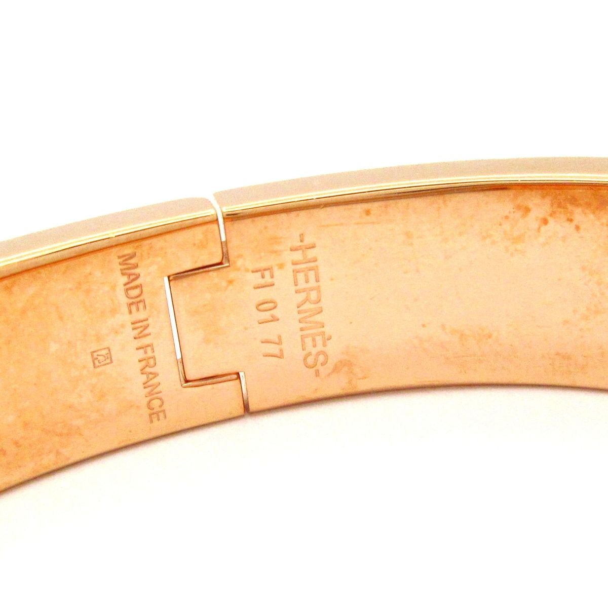 Hermes Bangle Click Pink Gold Black Bracelet — view 4