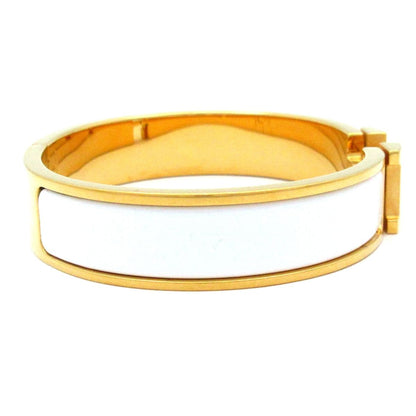 Hermes Bangle Click Gold White Bracelet — view 2