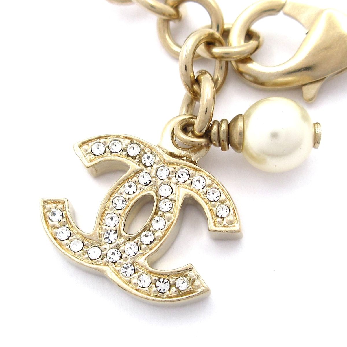 Chanel Bracelet CC Logo Gold Ivory Clear — view 3