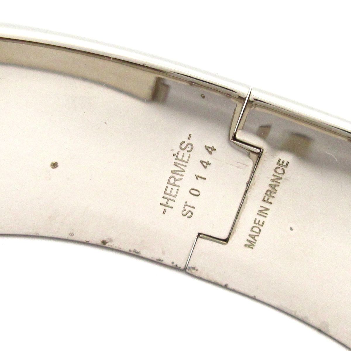 Hermes Bangle Clic Clac Silver Blue White Bracelet — view 4
