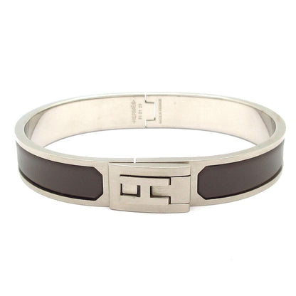 Hermes Bangle Jet Silver Dark Gray Bracelet