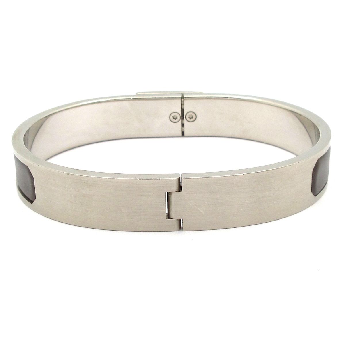 Hermes Bangle Jet Silver Dark Gray Bracelet — view 3