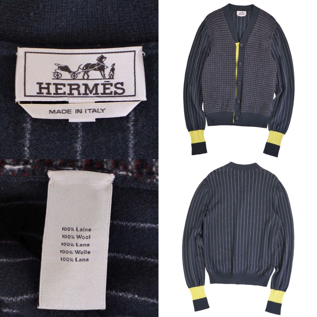 Hermes Cardigan Knit Long Sleeve Wool — view 5