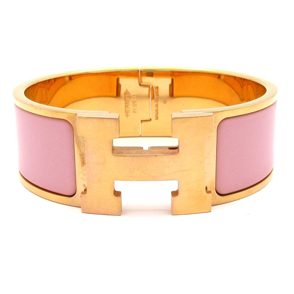 Hermes Bangle Clic Clac Pink Gold Bracelet