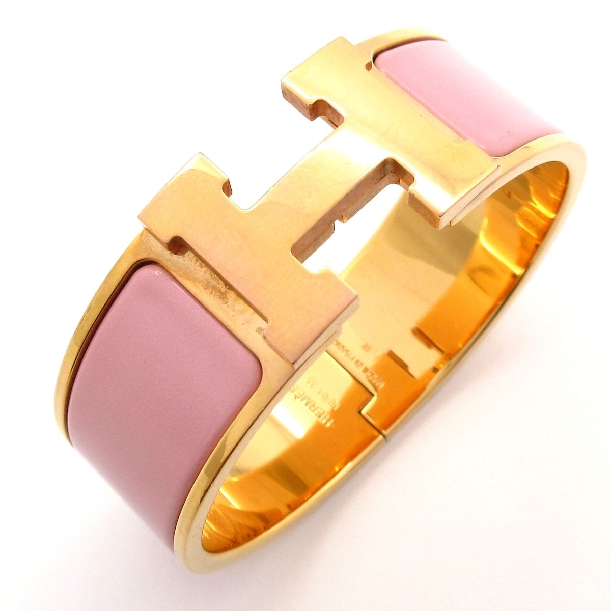 Hermes Bangle Clic Clac Pink Gold Bracelet — view 6