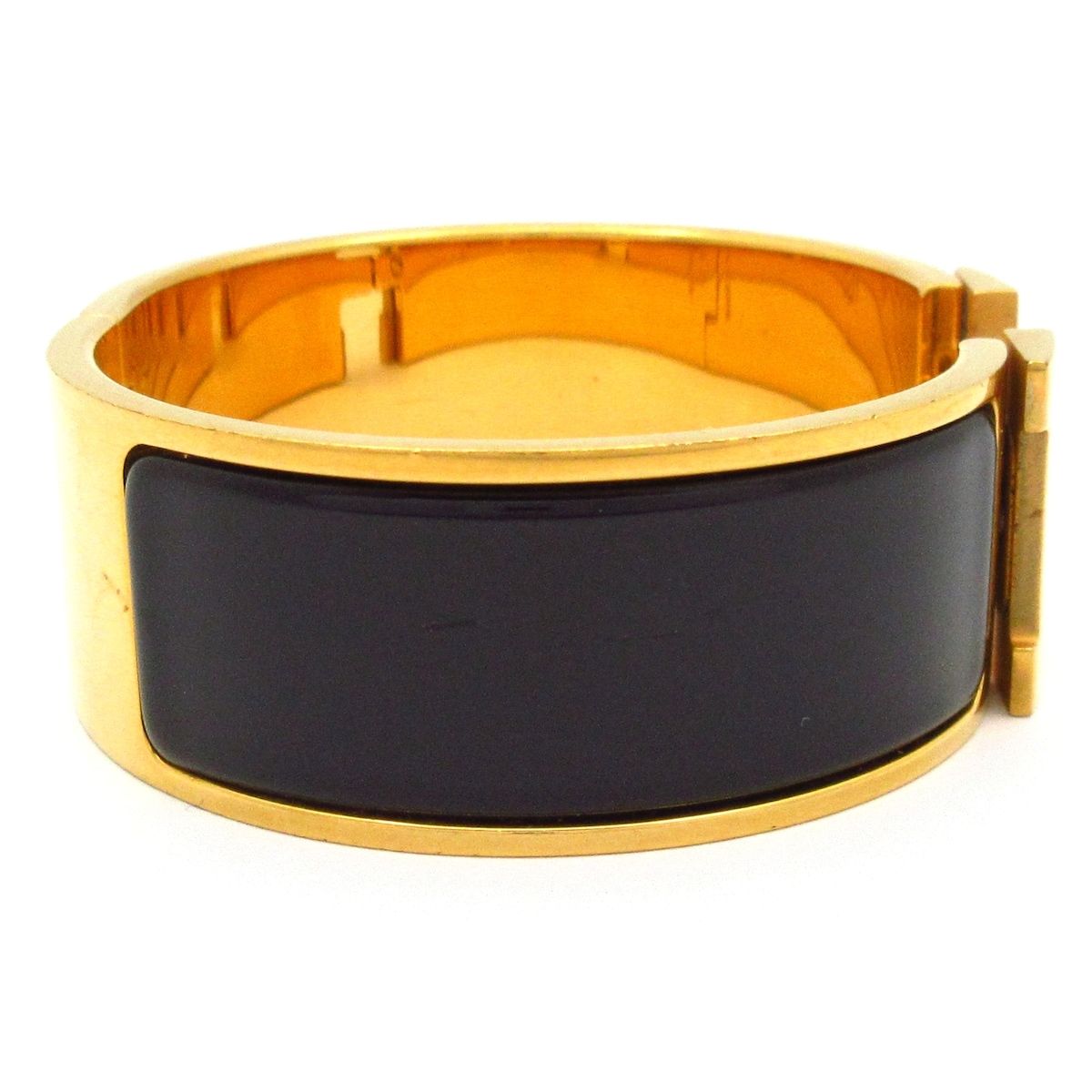 Hermes Bangle Clic Clac Gold Black Bracelet — view 2