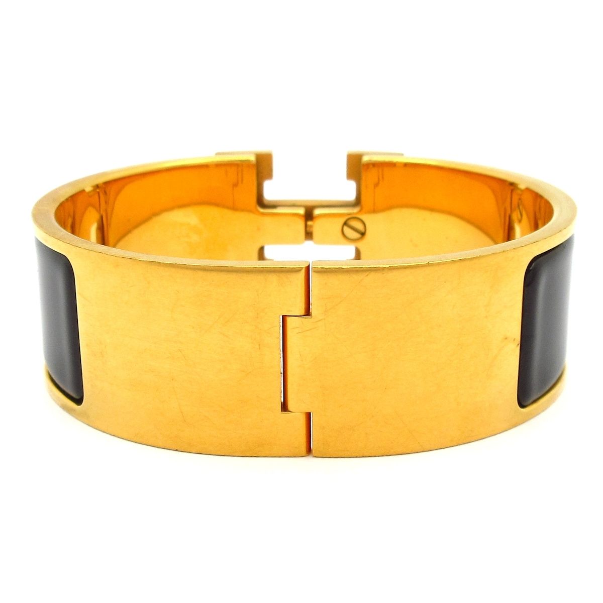 Hermes Bangle Clic Clac Gold Black Bracelet — view 3