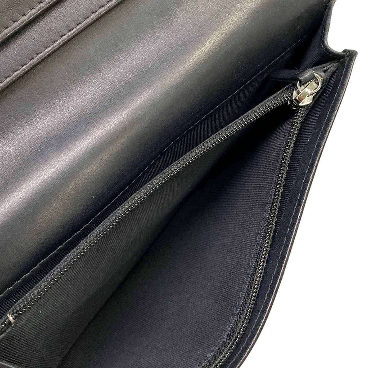Chanel Wallet Quilted Black Silver Lame — view 5