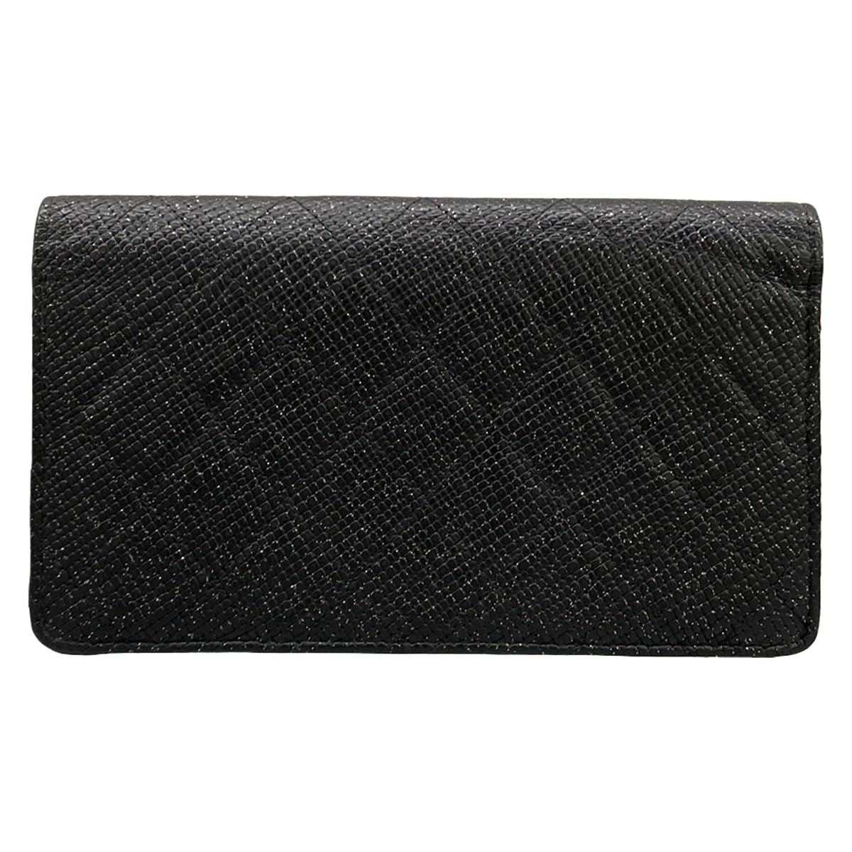 Chanel Wallet Quilted Black Silver Lame — view 2