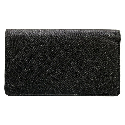 Chanel Wallet Quilted Black Silver Lame — view 2