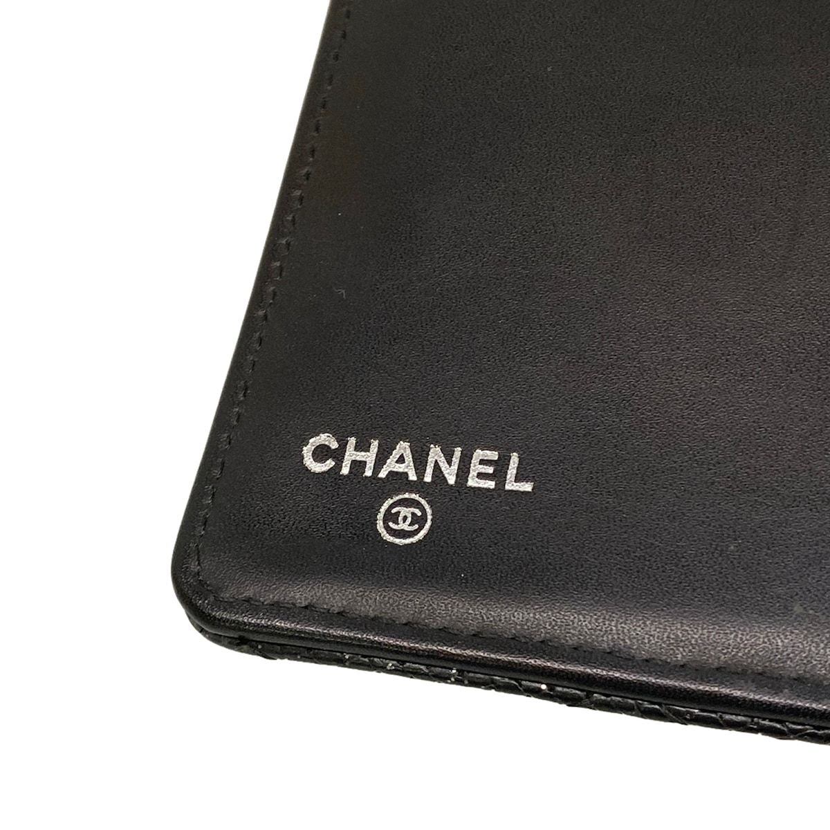 Chanel Wallet Quilted Black Silver Lame — view 6