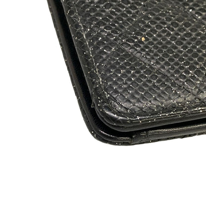 Chanel Wallet Quilted Black Silver Lame — view 8