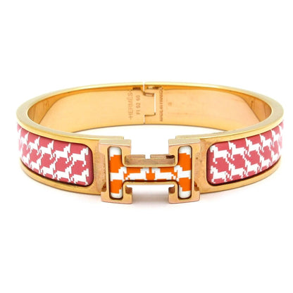 Hermes Bangle Click Pink Gold Orange Bracelet