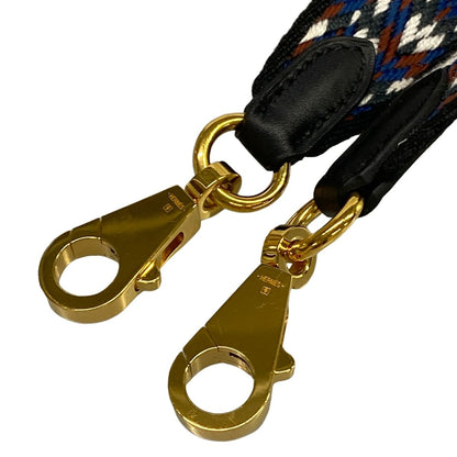 Hermes Shoulder Strap Bandouliere Sangle Caval 25 mm Black White Deep Blue Gold — view 4