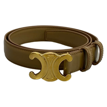 Celine Belt Trio Gray Beige Gold Leather