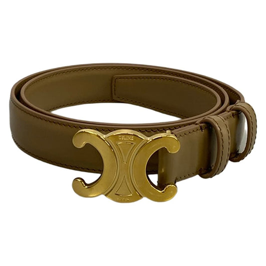 Celine Belt Trio Gray Beige Gold Leather