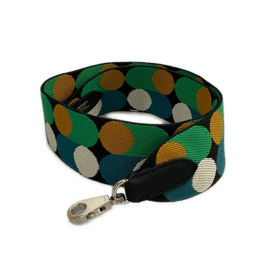 Hermes Shoulder Strap Bandouliere Sangles Flipper Ball 50 mm Black Vert