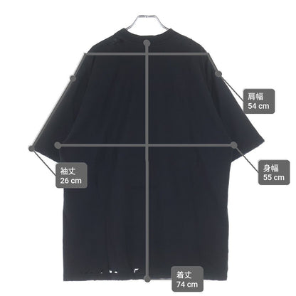 Balenciaga Paris Liberty Distressed Crew Neck Short Sleeve T-Shirt Black — view 9