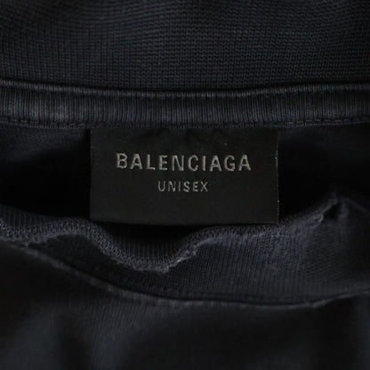 Balenciaga Paris Liberty Distressed Crew Neck Short Sleeve T-Shirt Black — view 6