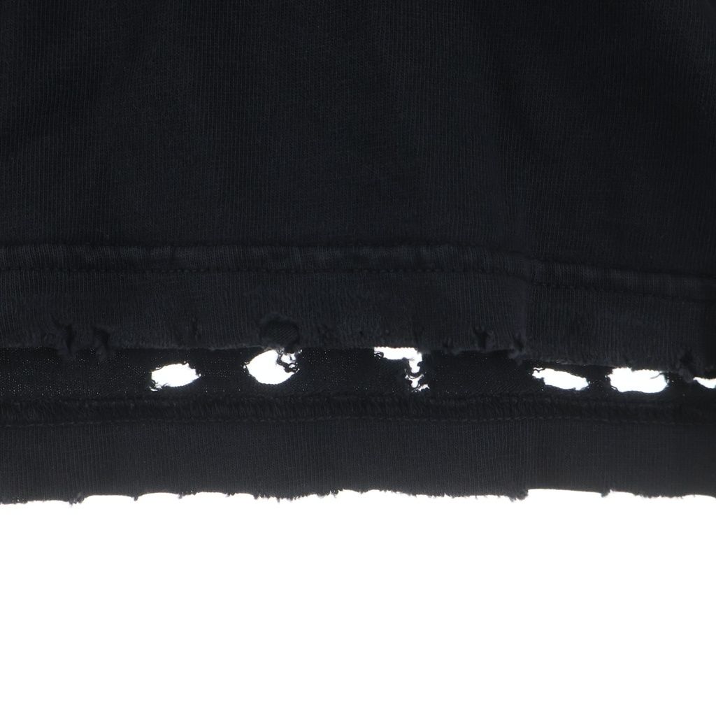 Balenciaga Paris Liberty Distressed Crew Neck Short Sleeve T-Shirt Black — view 5