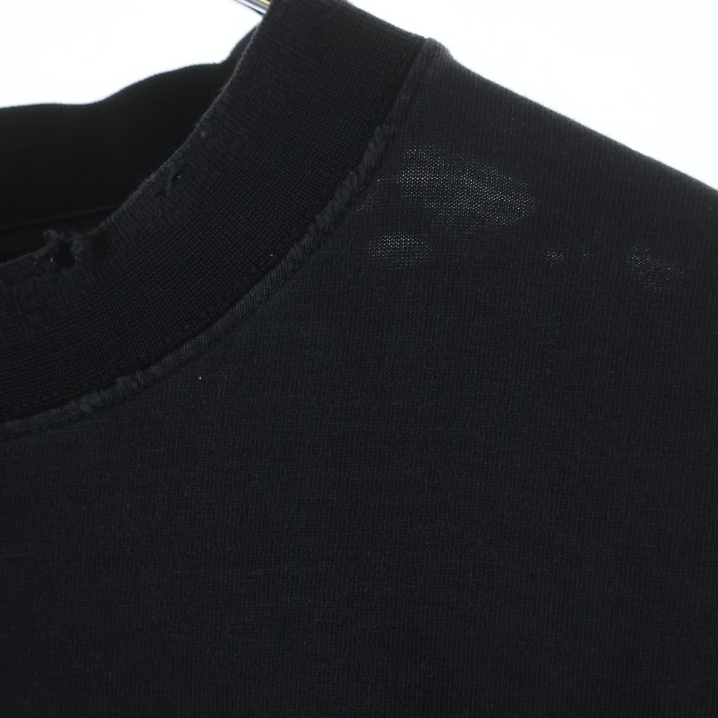 Balenciaga Paris Liberty Distressed Crew Neck Short Sleeve T-Shirt Black — view 4