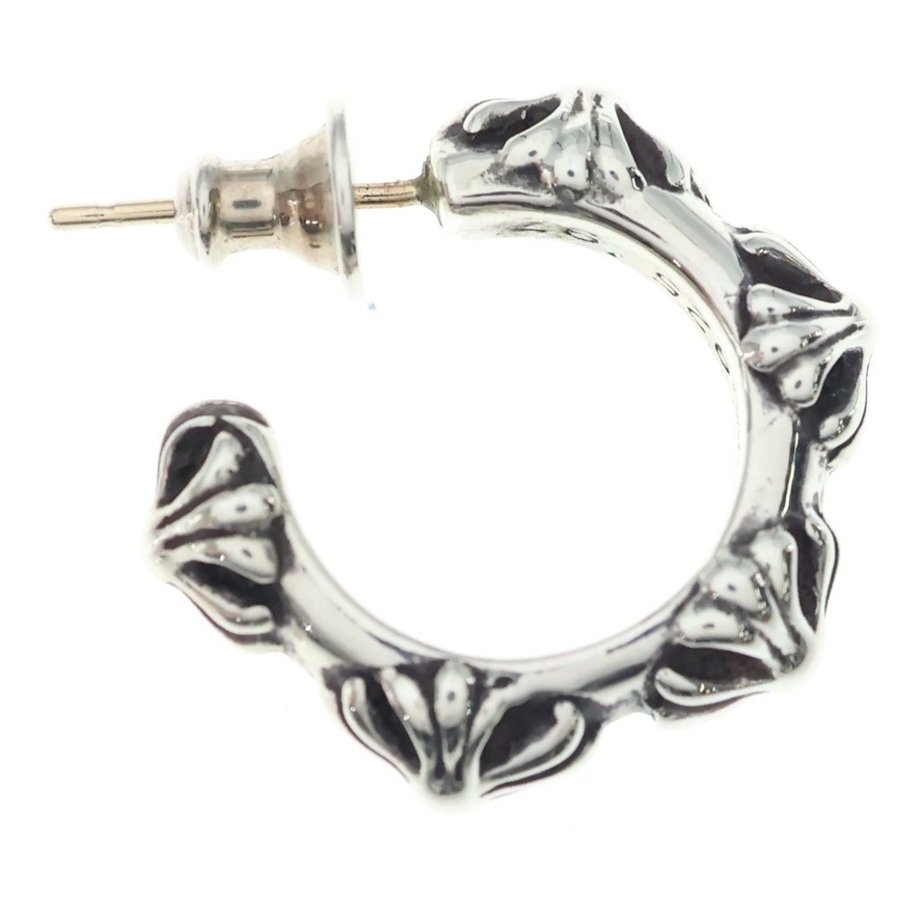 Chrome Hearts Hoop Cross Band Earrings Silver — view 4