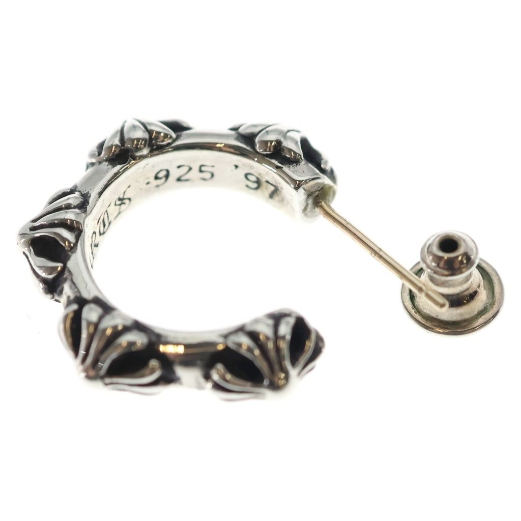 Chrome Hearts Hoop Cross Band Earrings Silver — view 6