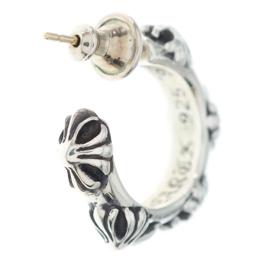 Chrome Hearts Hoop Cross Band Earrings Silver — view 2