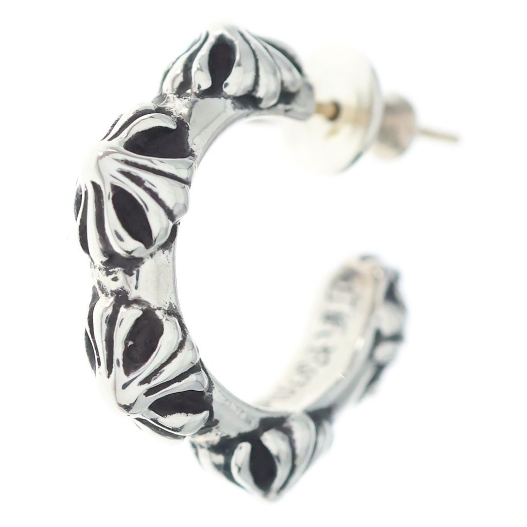 Chrome Hearts Hoop Cross Band Earrings Silver