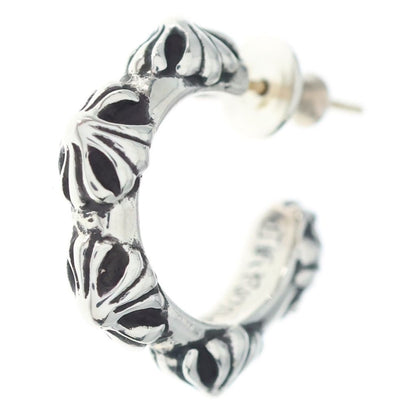 Chrome Hearts Hoop Cross Band Earrings Silver