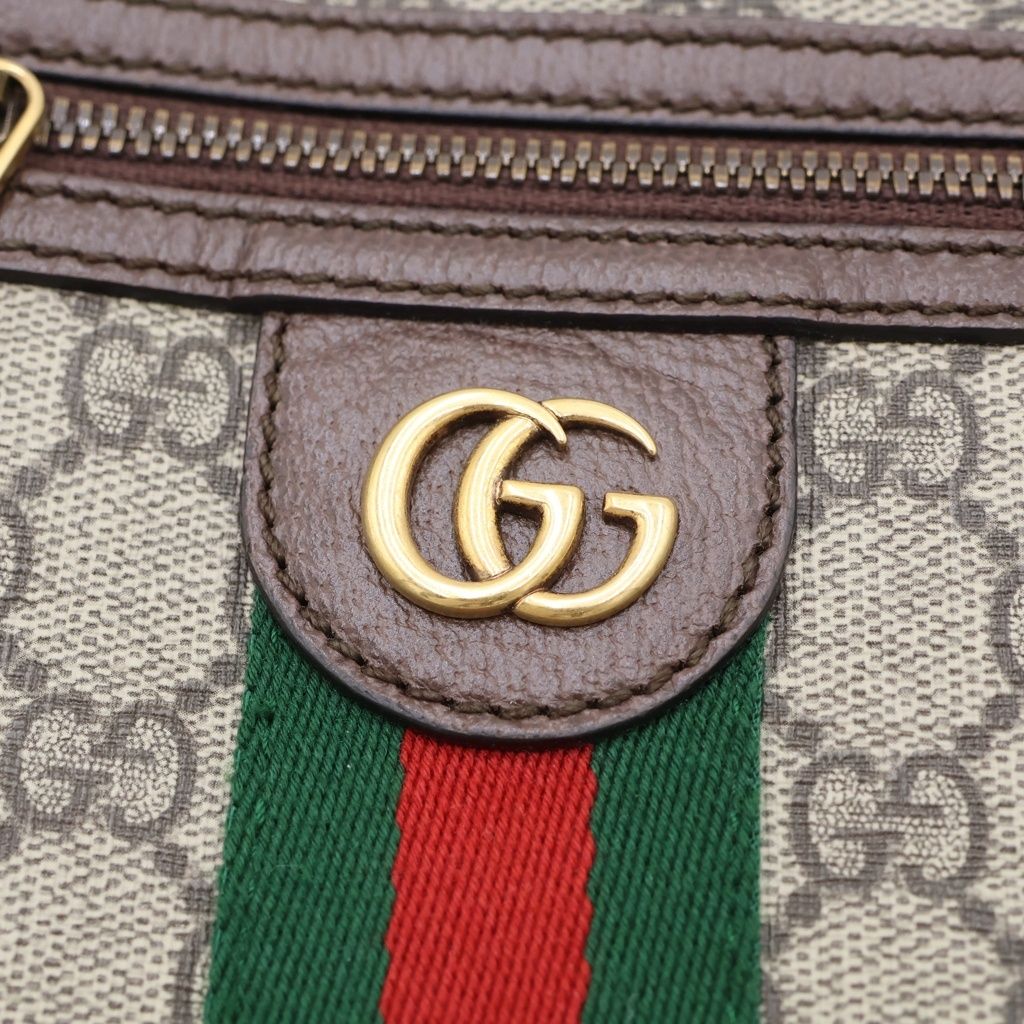 Gucci GG Marmont Ophidia Mini Shoulder Bag Beige Brown Leather Gold — view 6