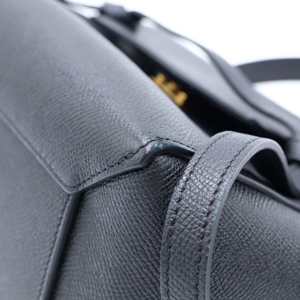Celine Belt Bag Micro 2-Way Black Gray Calfskin Gold — view 6