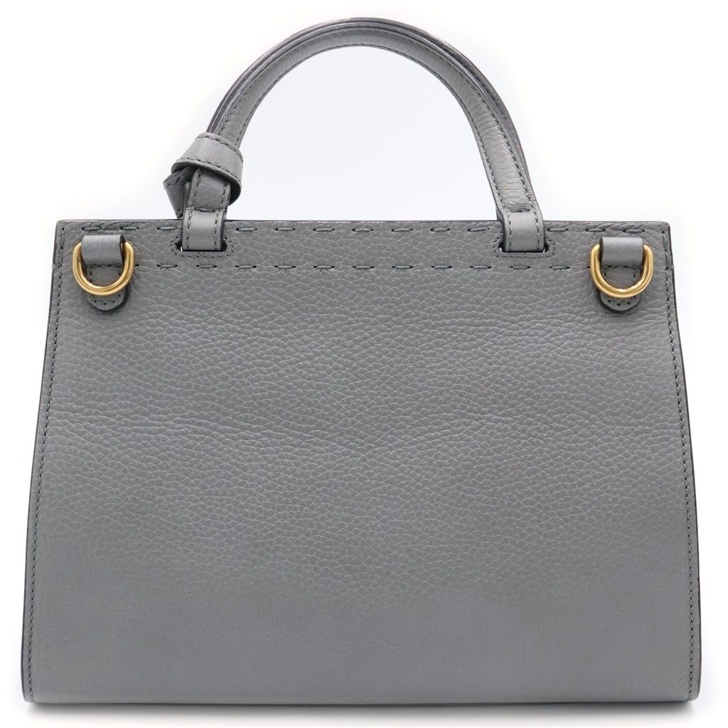 Gucci GG Marmont Top Handle 2-Way Shoulder Bag Gray Leather Gold — view 2