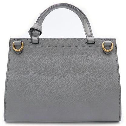 Gucci GG Marmont Top Handle 2-Way Shoulder Bag Gray Leather Gold — view 2