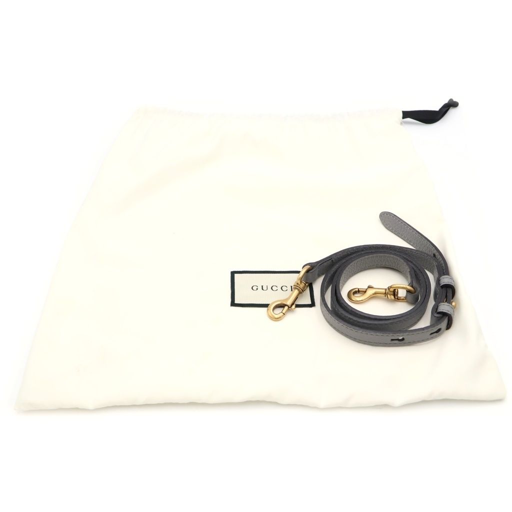 Gucci GG Marmont Top Handle 2-Way Shoulder Bag Gray Leather Gold — view 7