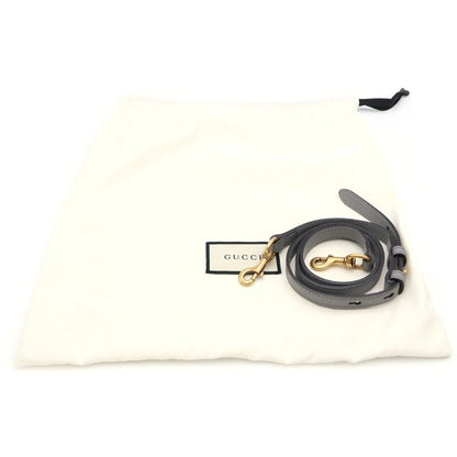 Gucci GG Marmont Top Handle 2-Way Shoulder Bag Gray Leather Gold — view 7