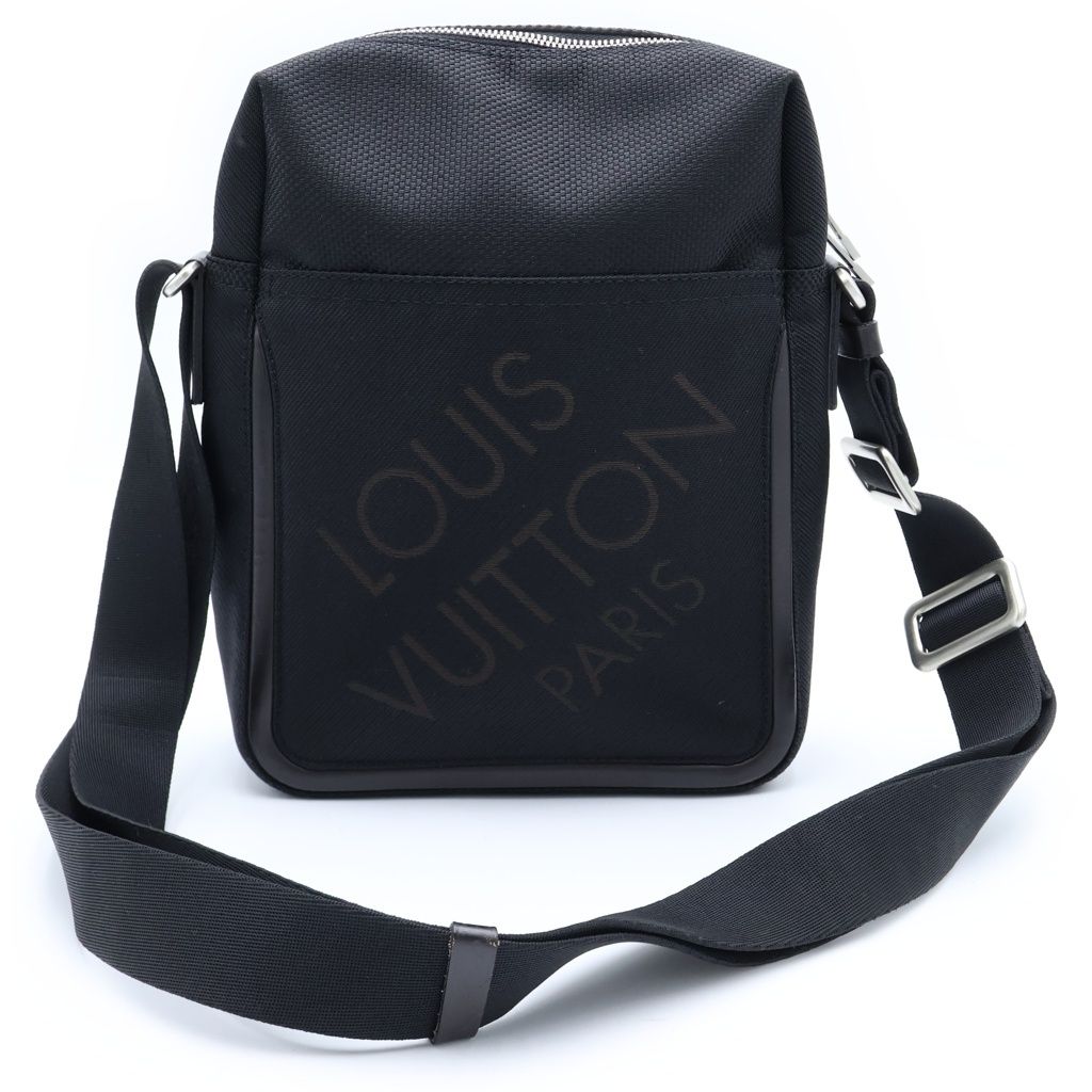 Louis Vuitton Damier Geant Citadin MM Mini Shoulder Bag Black Noir Silver — view 2