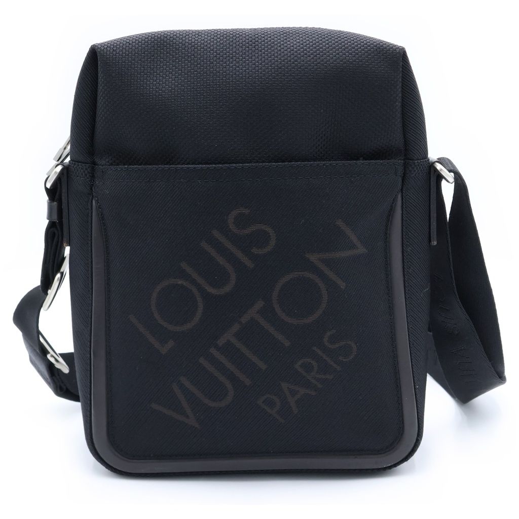 Louis Vuitton Damier Geant Citadin MM Mini Shoulder Bag Black Noir Silver