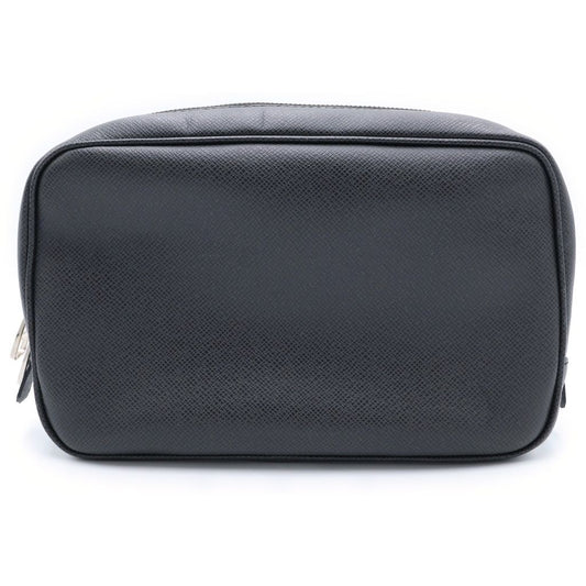Louis Vuitton Taiga Trousse Toilet Second Pouch Clutch Black Leather Silver