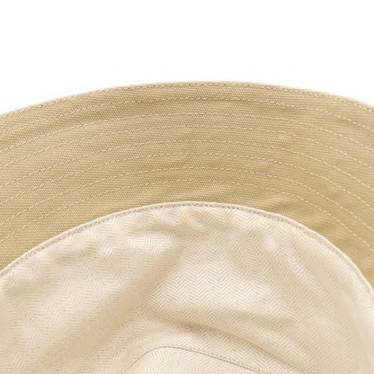 Loewe Logo Leather Patch Canvas Bucket Hat Beige — view 5