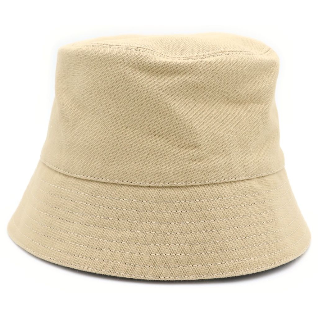 Loewe Logo Leather Patch Canvas Bucket Hat Beige — view 2