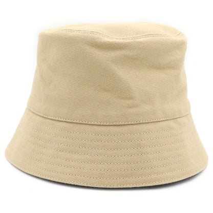Loewe Logo Leather Patch Canvas Bucket Hat Beige — view 2