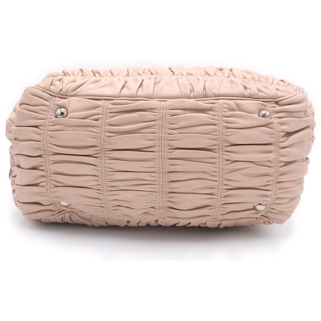 Prada Nappa Shoulder Bag Pink Beige Leather Gold — view 4