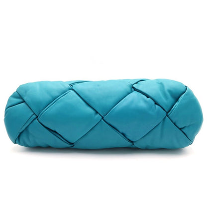 Bottega Veneta Padded Lock Tote Turquoise Blue Leather — view 4