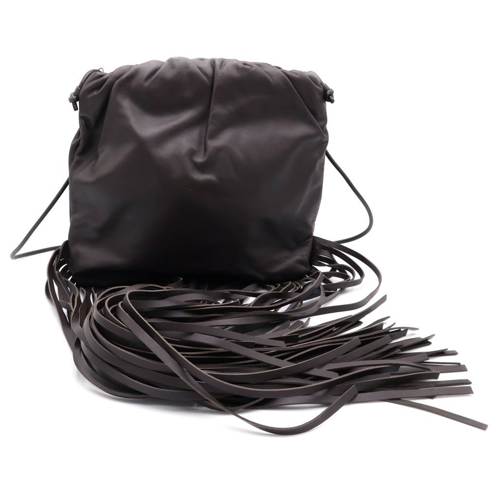 Bottega Veneta the Fringe Shoulder Leather Bag Dark Brown