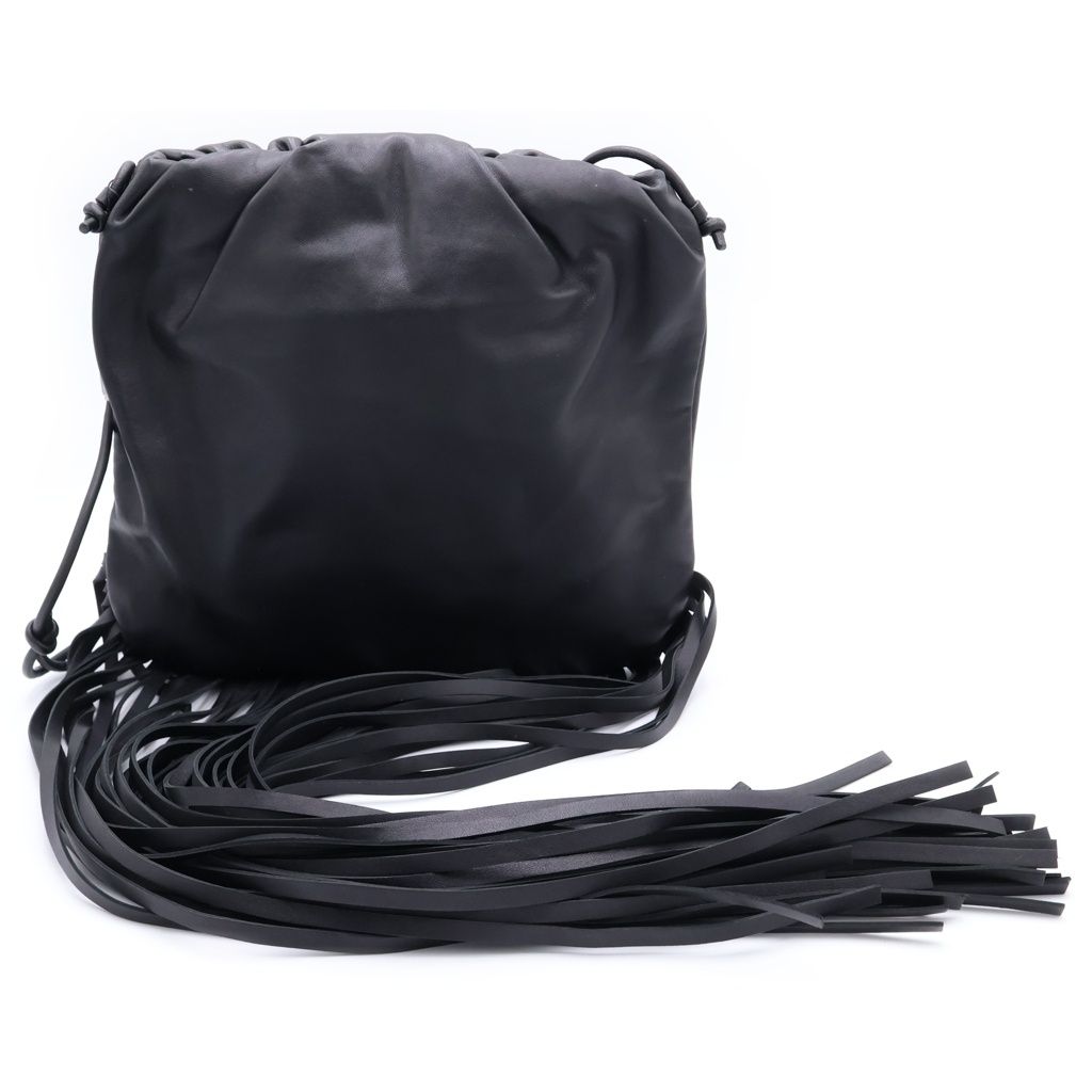 Bottega Veneta the Fringe Shoulder Leather Bag Black