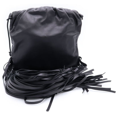 Bottega Veneta the Fringe Shoulder Leather Bag Black